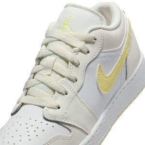 Youth White and yellow Jordans
